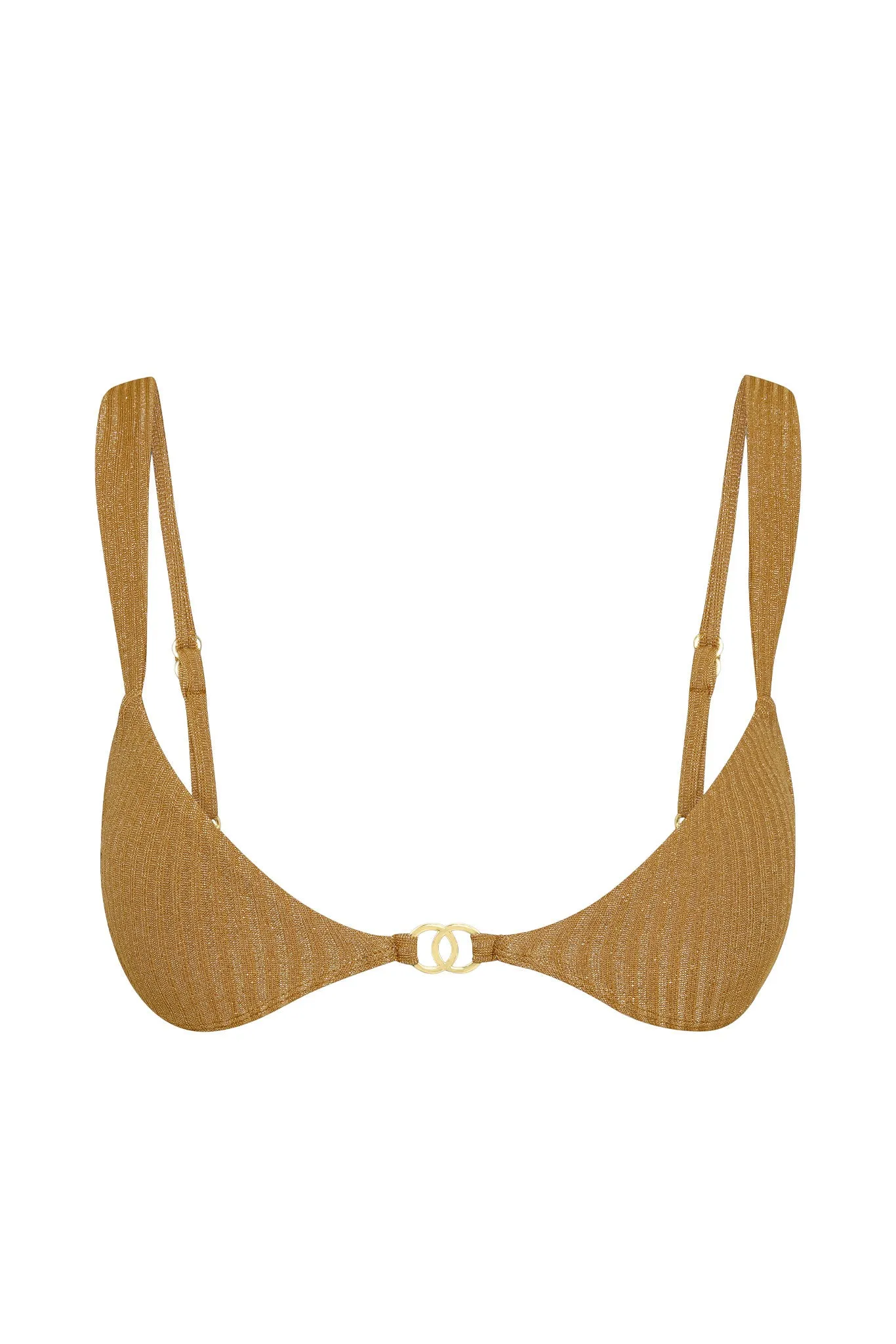 Petit Ermitage Top - Antique Gold Lurex Rib (Small Bust) sold by Monday Swimwear