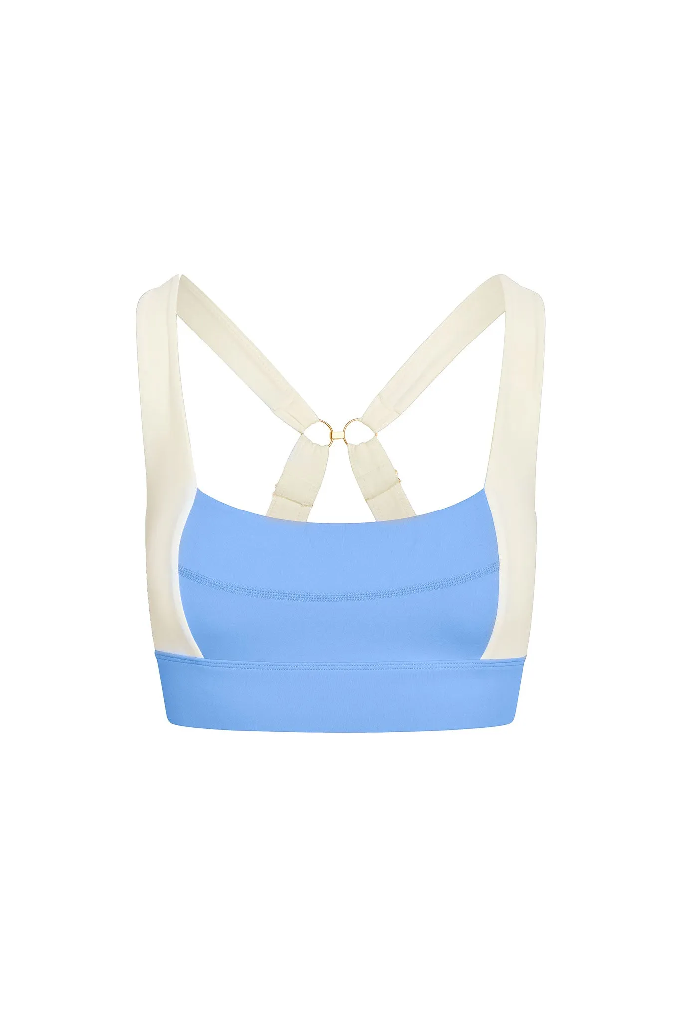 Arches “The Tash Bra” - Azure/Ivory sold by Monday Swimwear