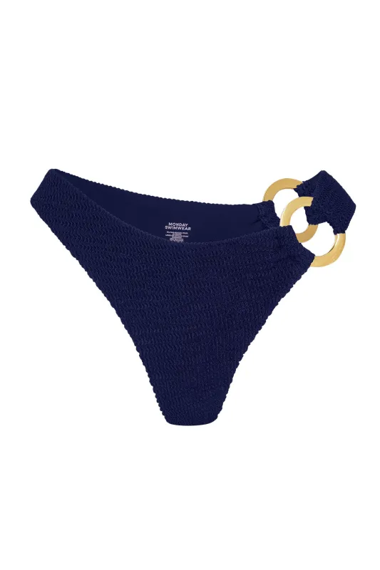 Bronte Bottom - Midnight Crinkle sold by Monday Swimwear