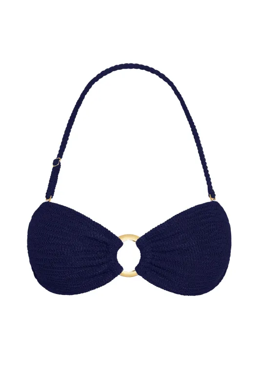 Costa Rica Top - Midnight Crinkle sold by Monday Swimwear