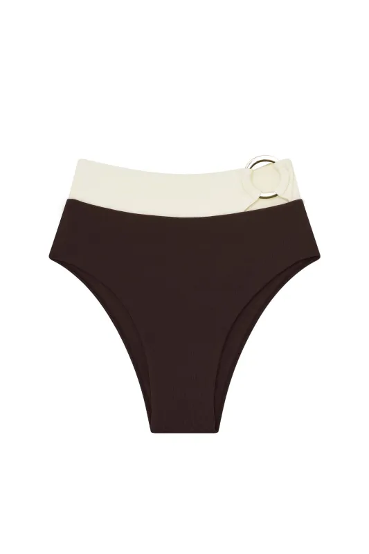 Costa Rica Bottom - Espresso/Ivory sold by Monday Swimwear