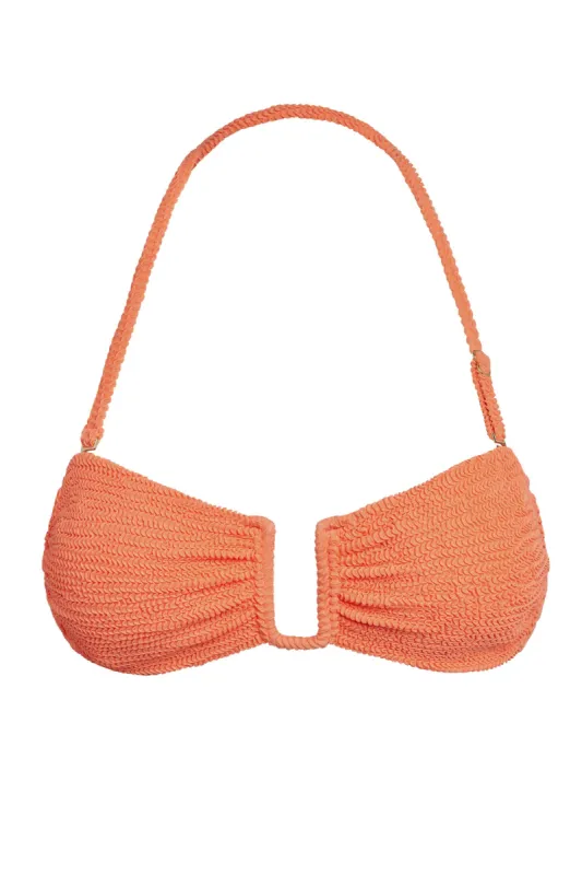 St. Martinique Bandeau - Summer Peach Crinkle made by Monday Swimwear