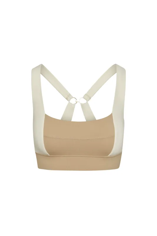 Arches “The Tash Bra” - Mushroom/Ivory sold by Monday Swimwear