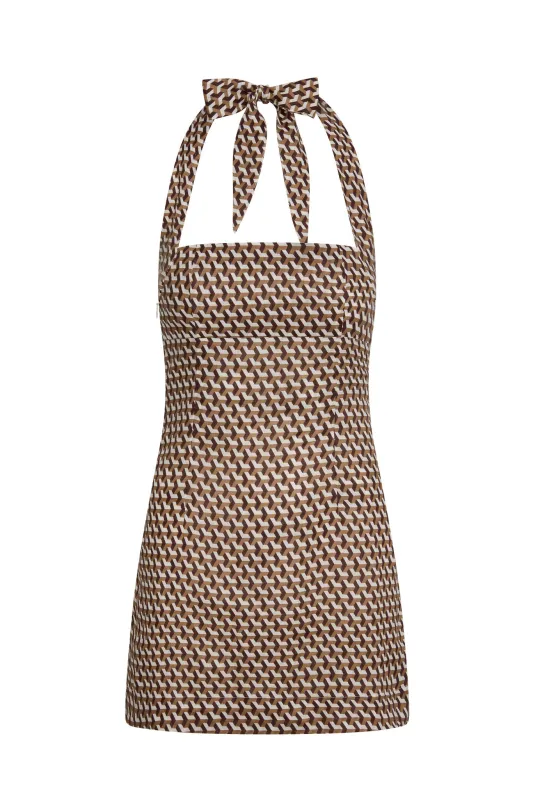 Montserrat Mini Dress - Husk Geo sold by Monday Swimwear