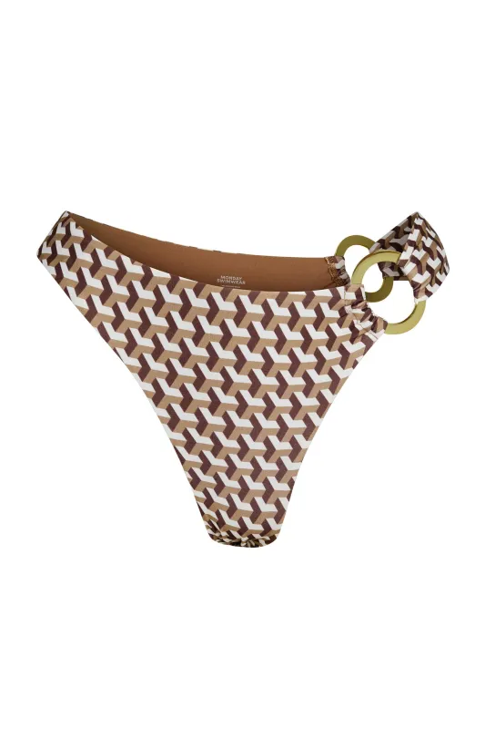 Bronte Bottom - Husk Geo sold by Monday Swimwear