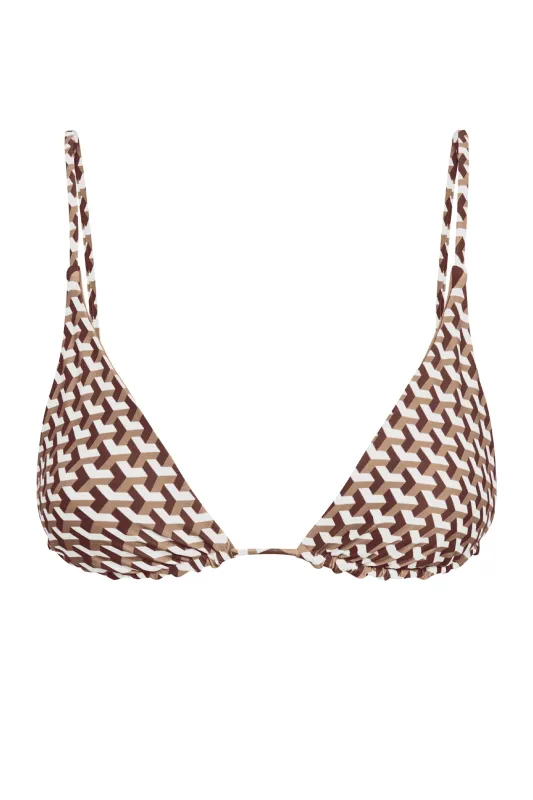 Kauai Top - Husk Geo sold by Monday Swimwear