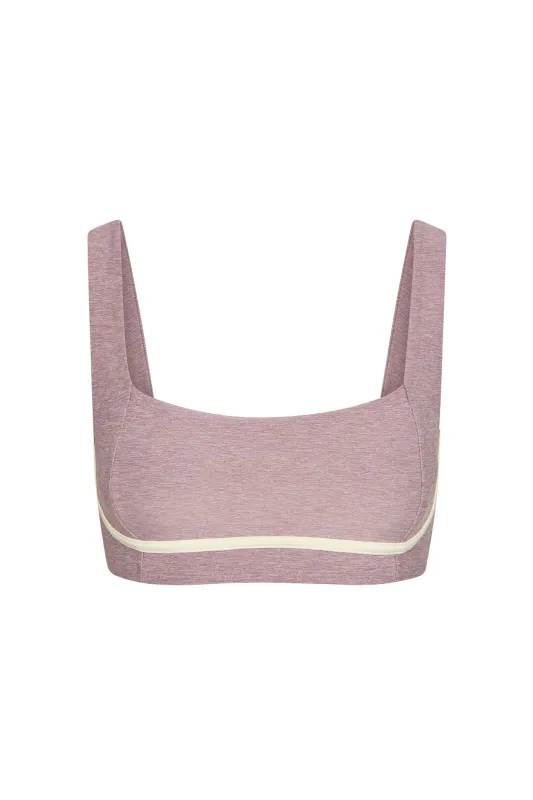 Zion Bra - Heather Mauve/Ivory sold by Monday Swimwear