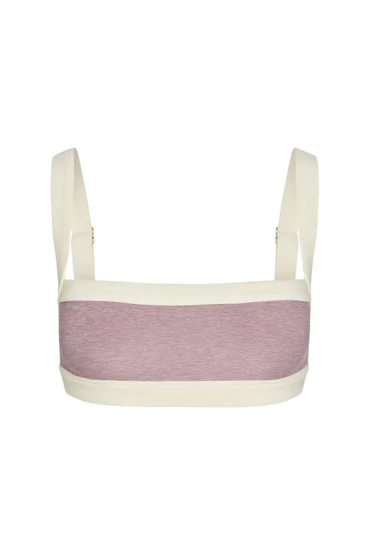 Outpost Bra - Heather Mauve/Ivory sold by Monday Swimwear