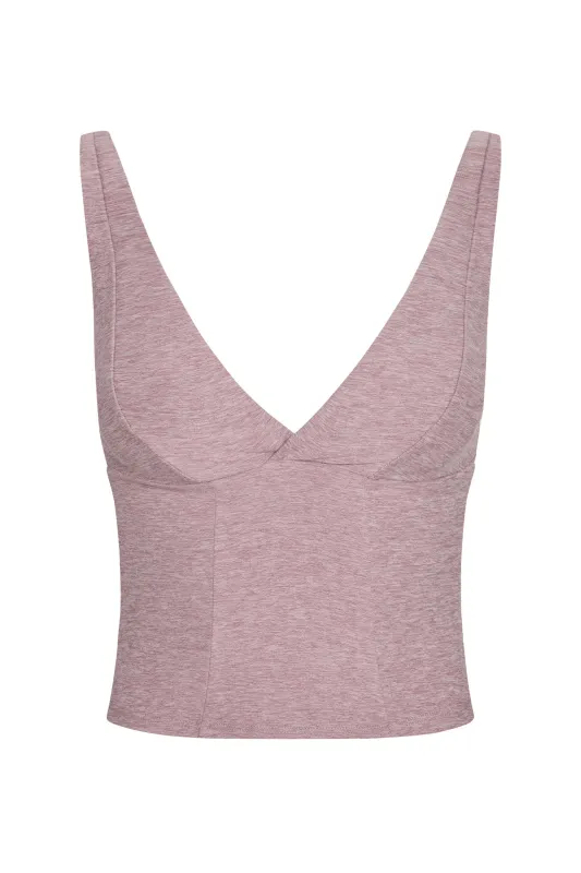 Glacier Tank - Heather Mauve sold by Monday Swimwear