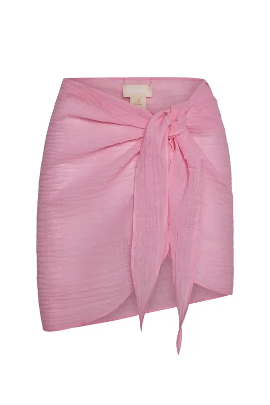 South Beach Sarong - Cherry Blossom Crinkle Linen sold by Monday Swimwear