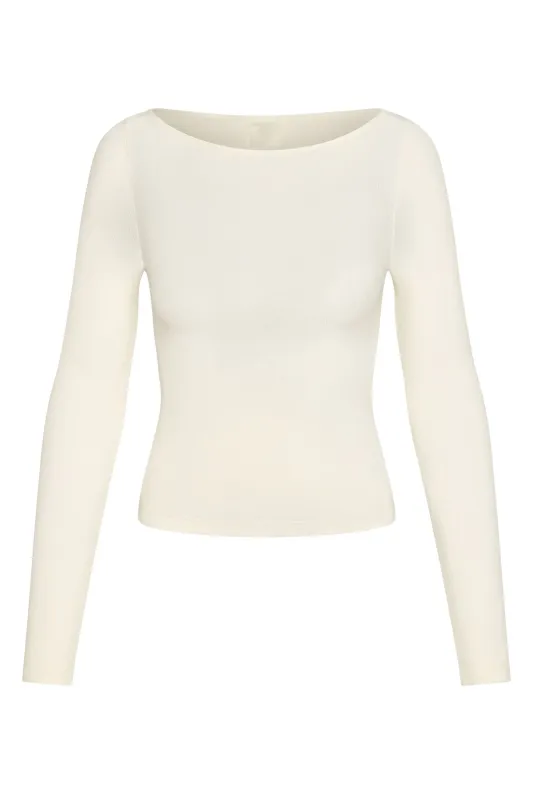 Paddington Long Sleeve - Ivory Lightweight Rib sold by Monday Swimwear