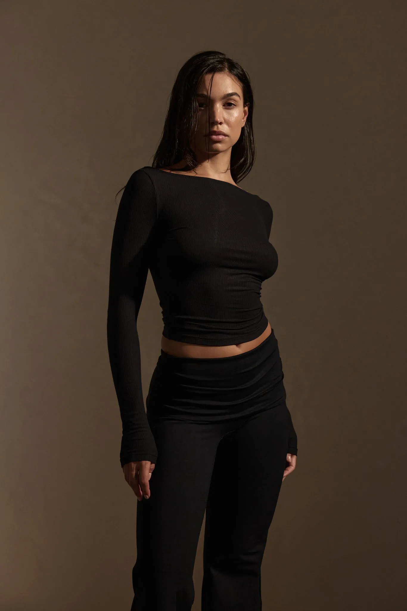 Paddington Long Sleeve - Black Lightweight Rib sold by Monday Swimwear product image thumbnail 2