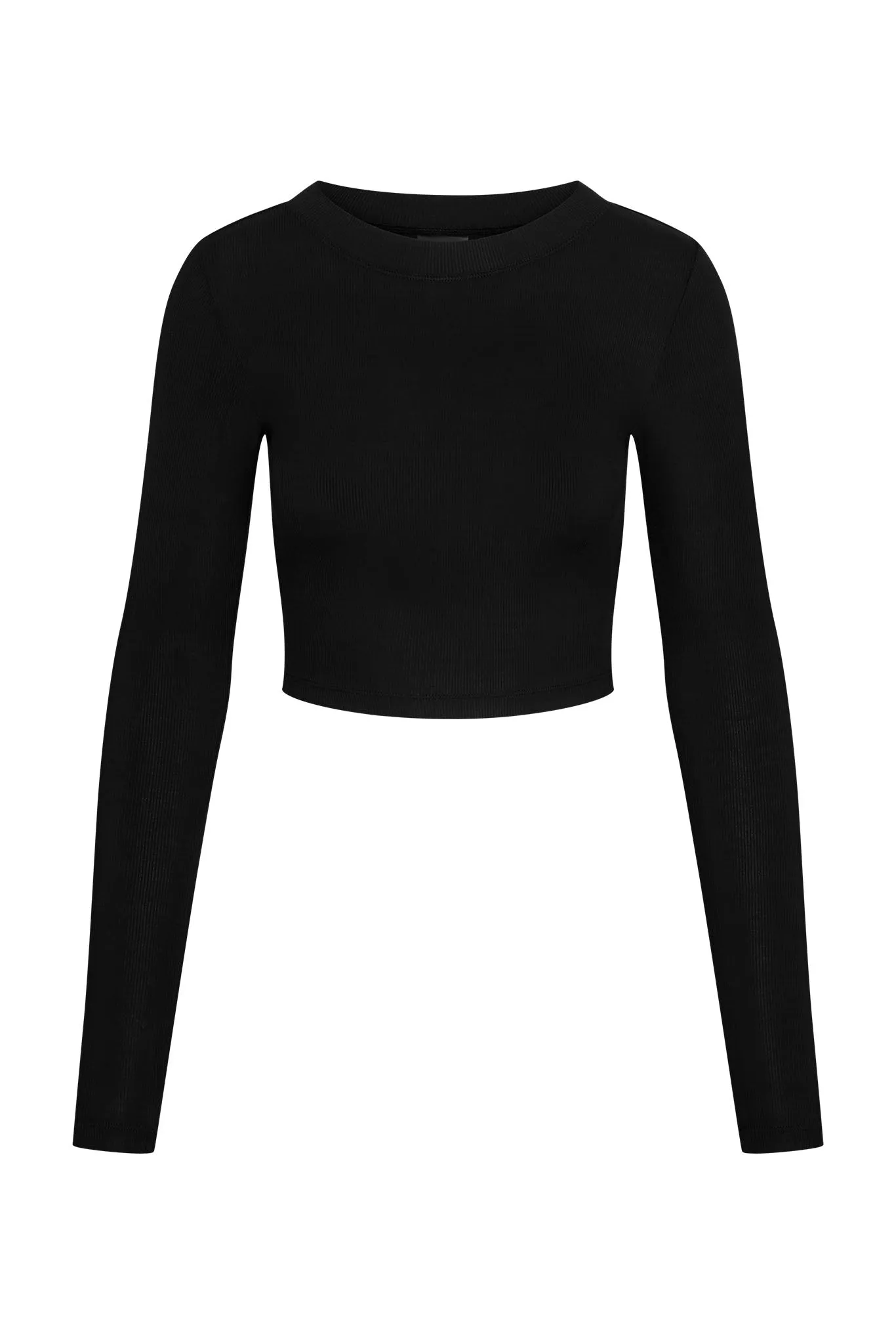 Hayworth Long Sleeve - Black Lightweight Rib sold by Monday Swimwear