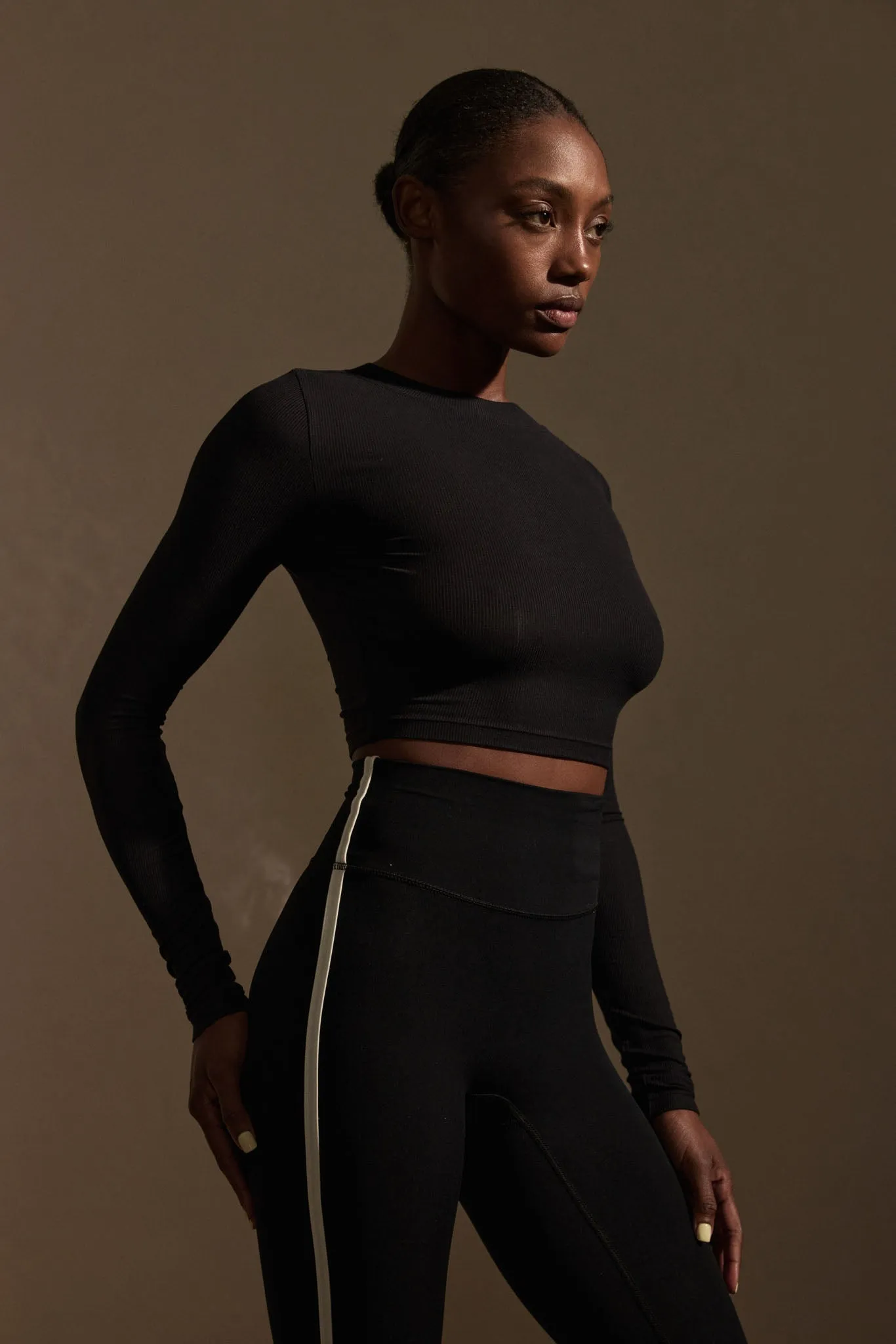 Hayworth Long Sleeve - Black Lightweight Rib sold by Monday Swimwear product image thumbnail 3
