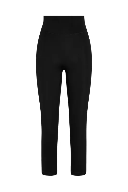 Acadia Cropped Legging - Black sold by Monday Swimwear
