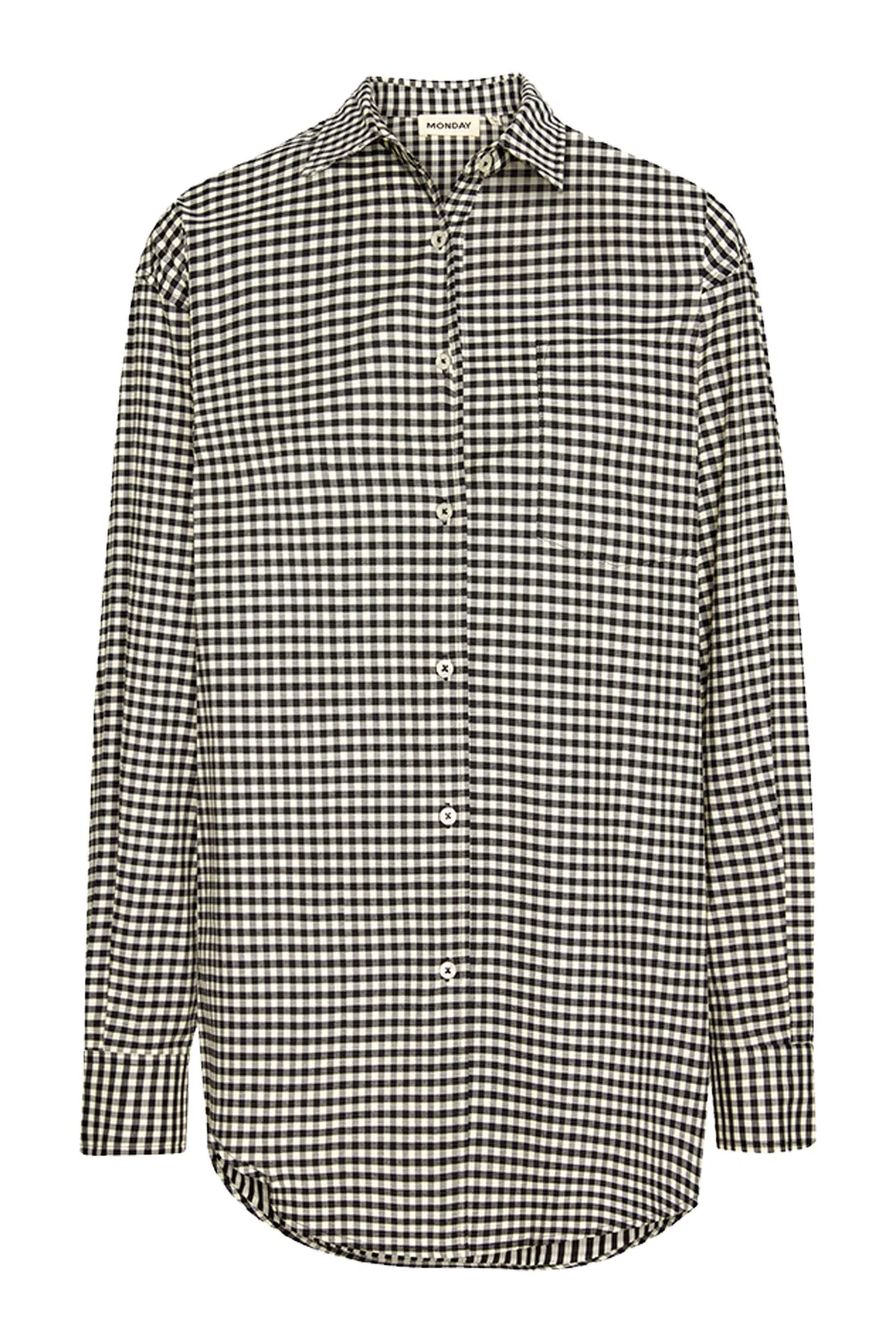 La Jolla Shirt - Black Gingham sold by Monday Swimwear