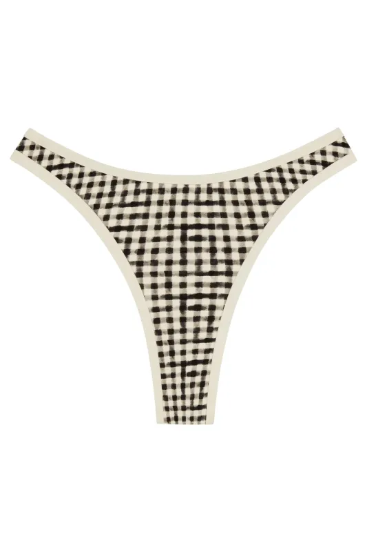Somerset Bottom - Black Gingham sold by Monday Swimwear