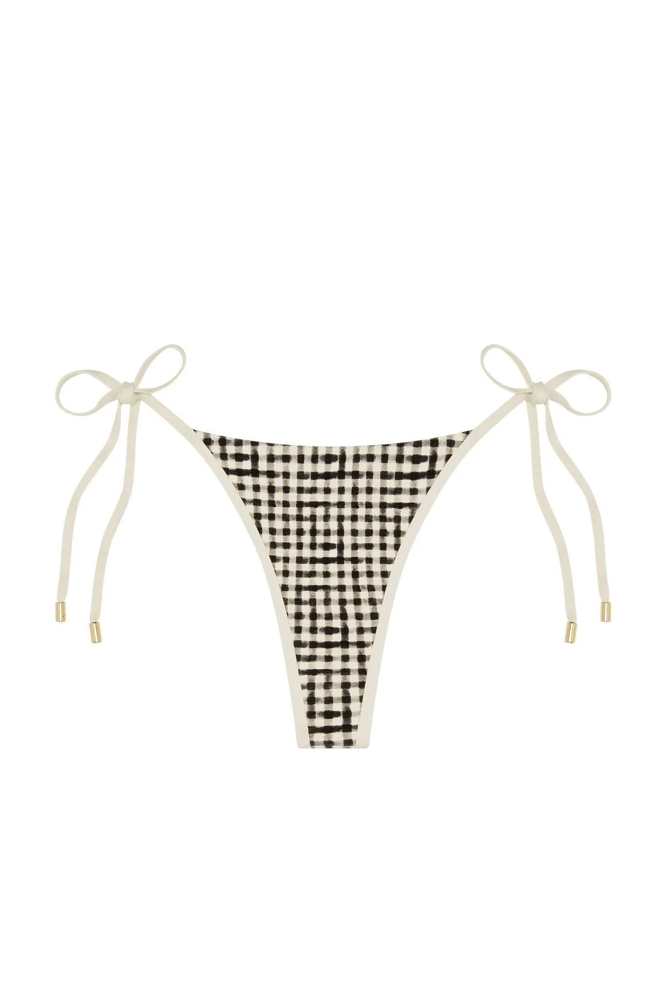 Palma Thong Colorblock - Black Gingham sold by Monday Swimwear