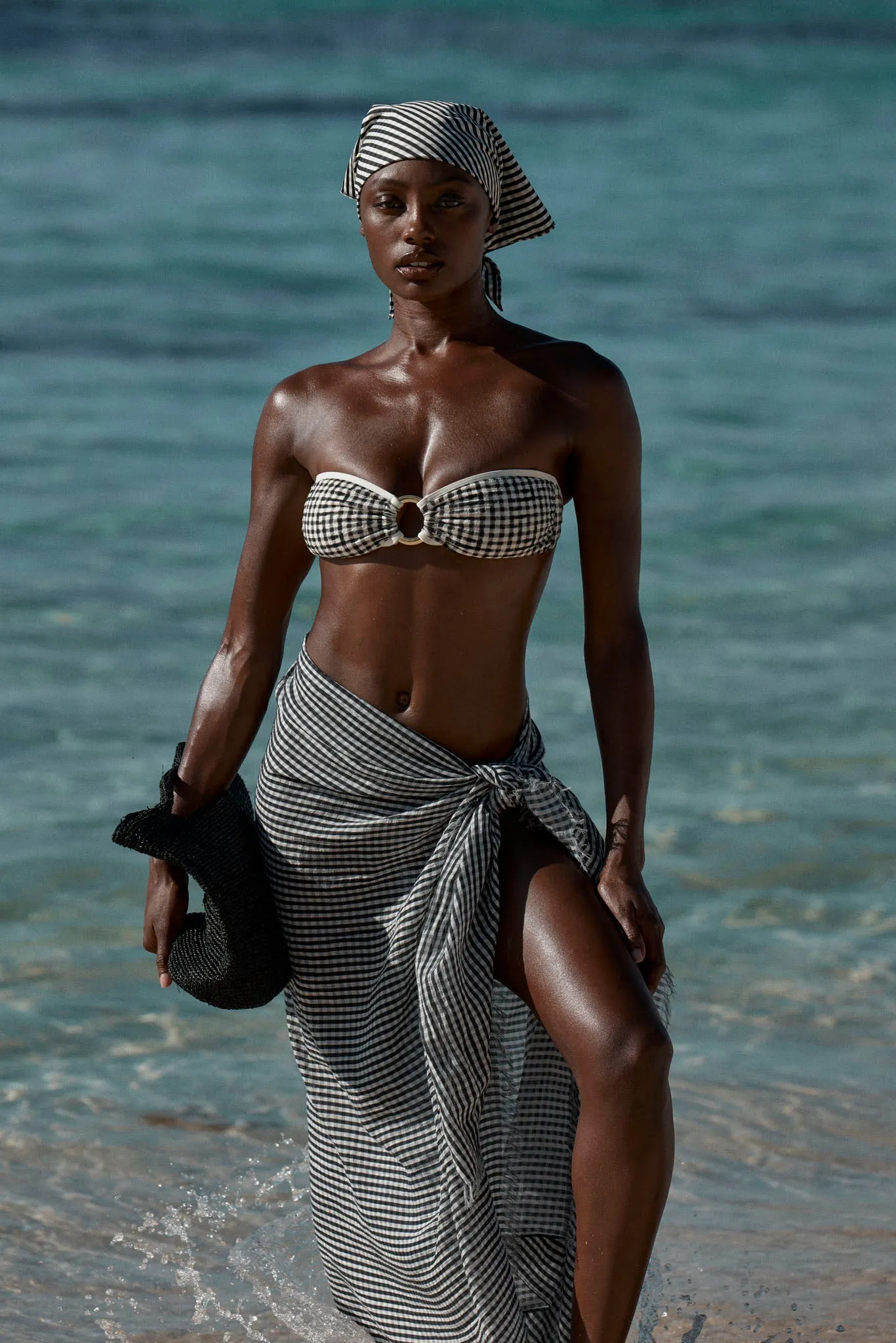 Costa Rica Top Colorblock - Black Gingham sold by Monday Swimwear product image thumbnail 3
