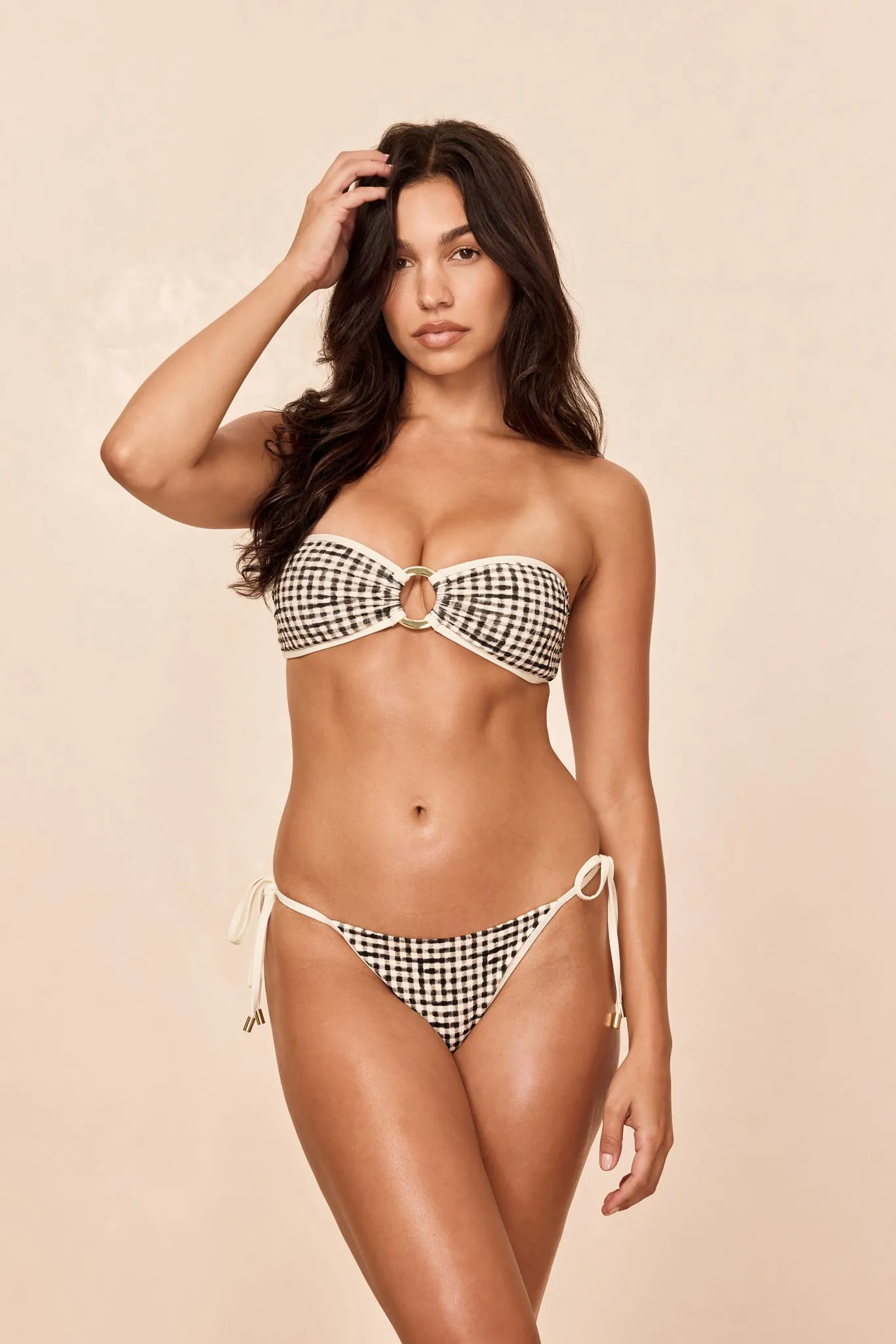 Costa Rica Top Colorblock - Black Gingham sold by Monday Swimwear product image thumbnail 4