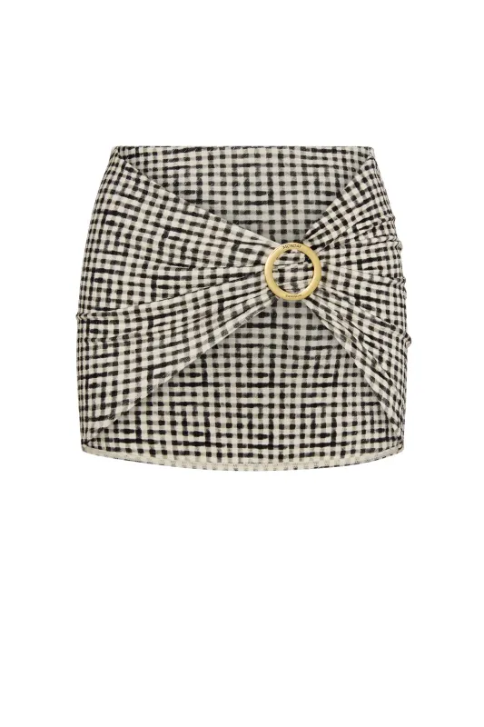 Jamaica Sarong - Black Gingham sold by Monday Swimwear