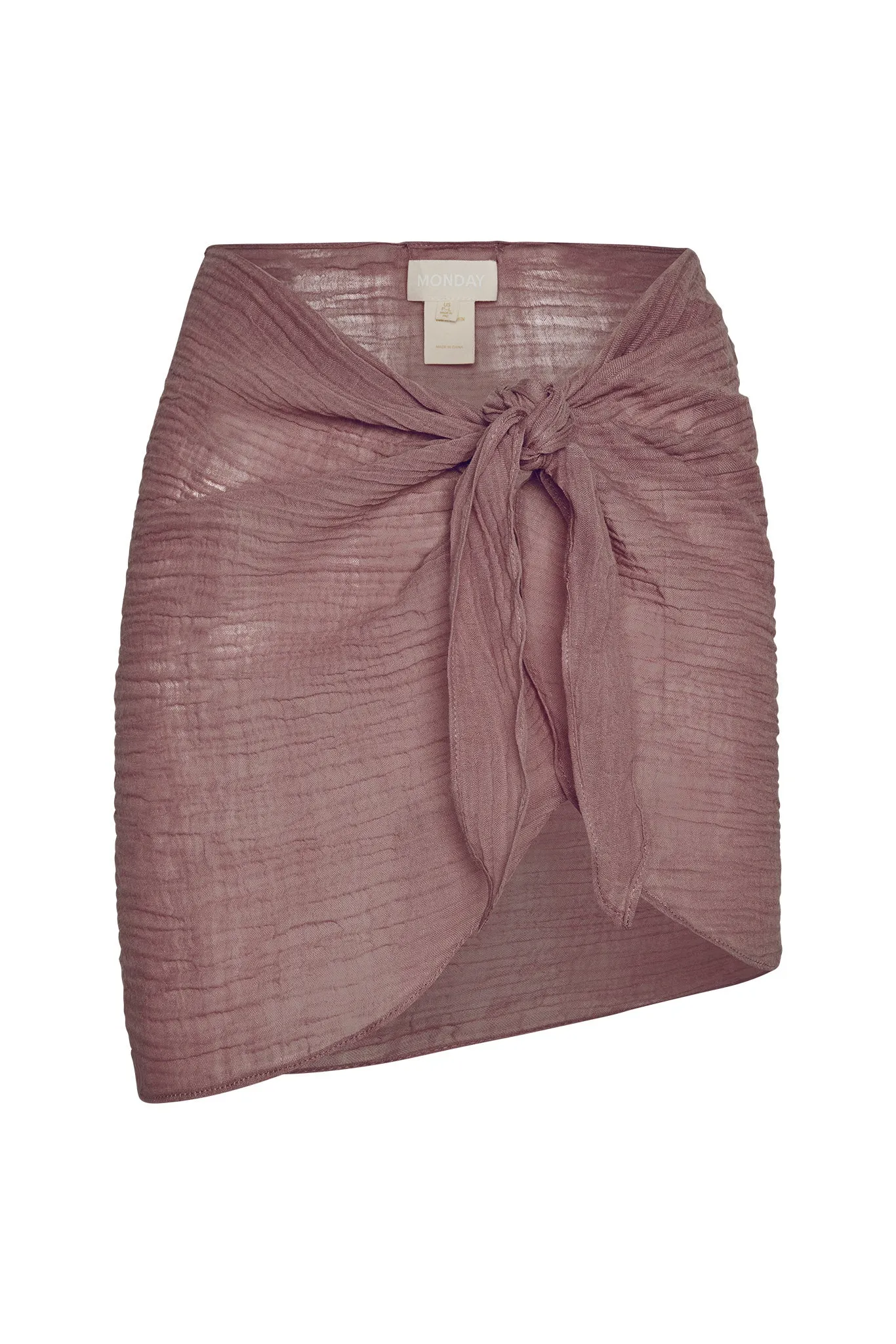 South Beach Sarong - Mauve Crinkle sold by Monday Swimwear