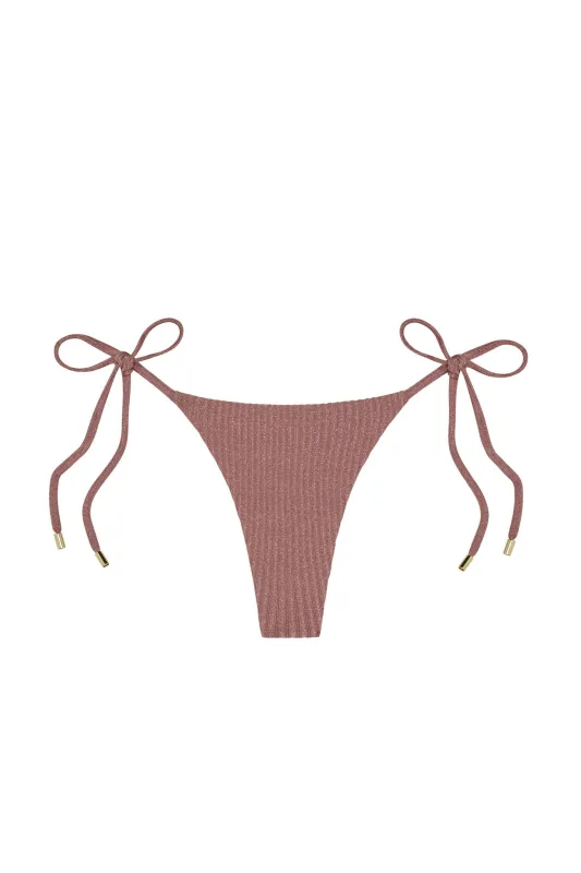 Palma Thong - Mauve Lurex Rib sold by Monday Swimwear