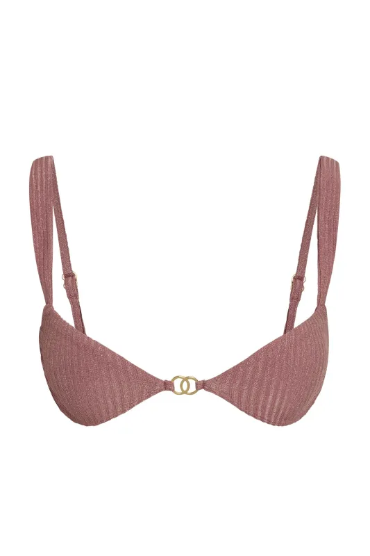 Petit Ermitage Top - Mauve Lurex Rib sold by Monday Swimwear