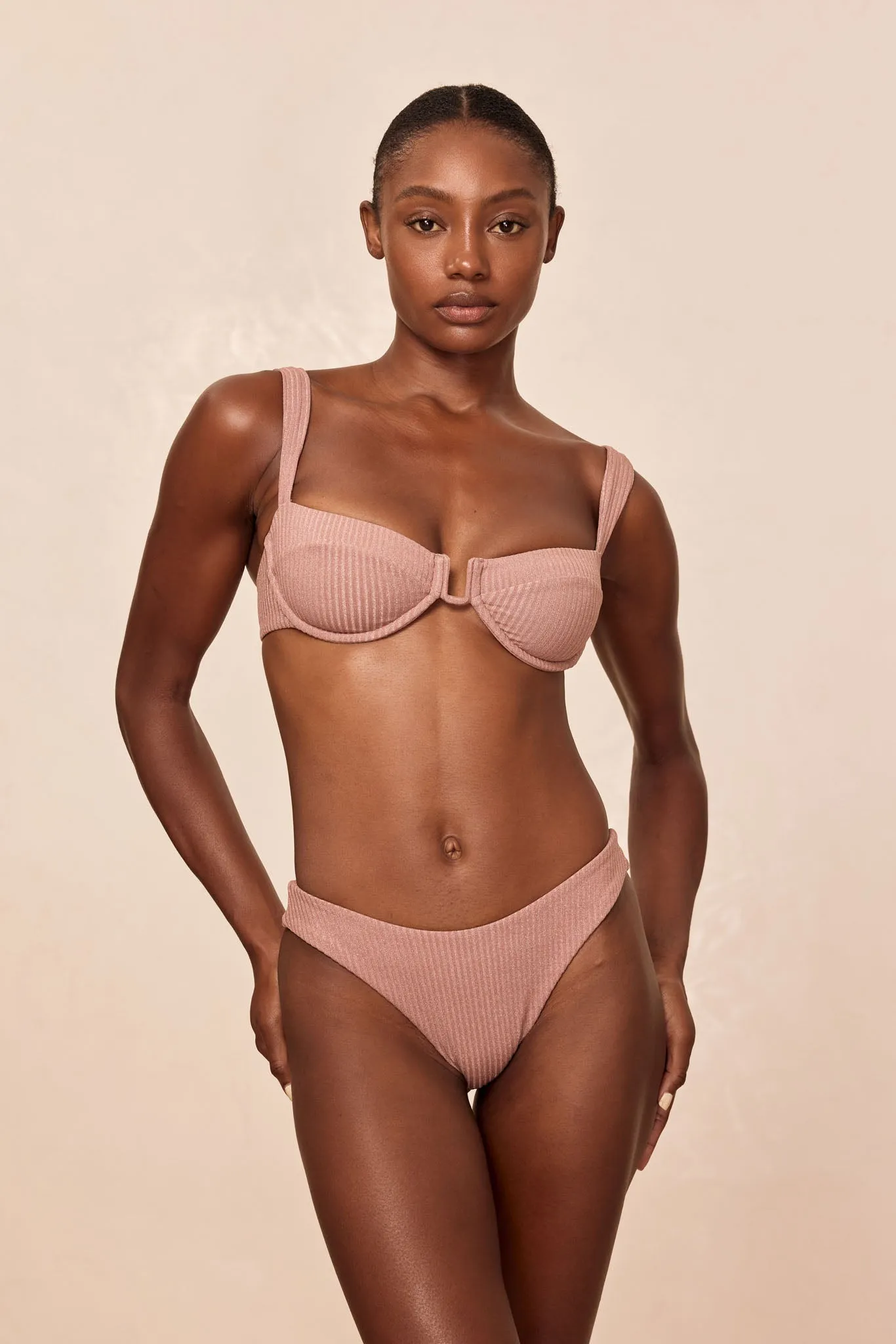 Byron Bottom - Mauve Lurex Rib sold by Monday Swimwear product image thumbnail 5