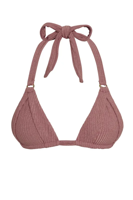 Morocco Top - Mauve Lurex Rib sold by Monday Swimwear