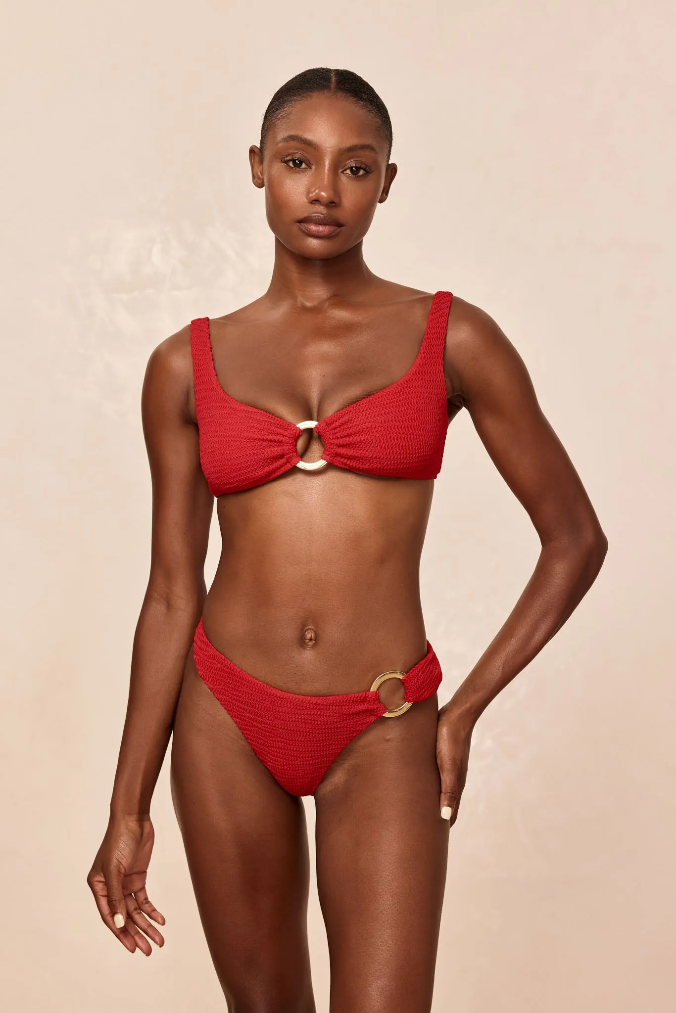 Bronte Bottom - Cherry Crinkle sold by Monday Swimwear product image thumbnail 4