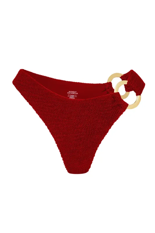 Bronte Bottom - Cherry Crinkle sold by Monday Swimwear