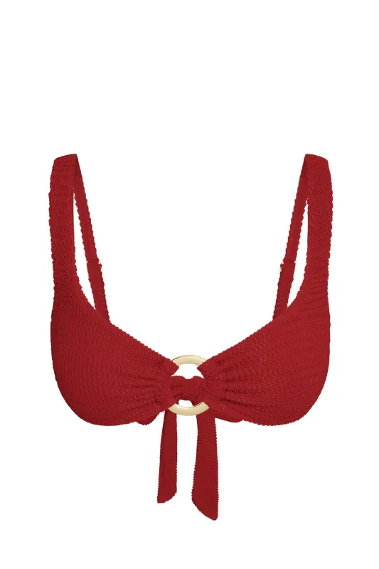 Barbuda Top - Cherry Crinkle made by Monday Swimwear