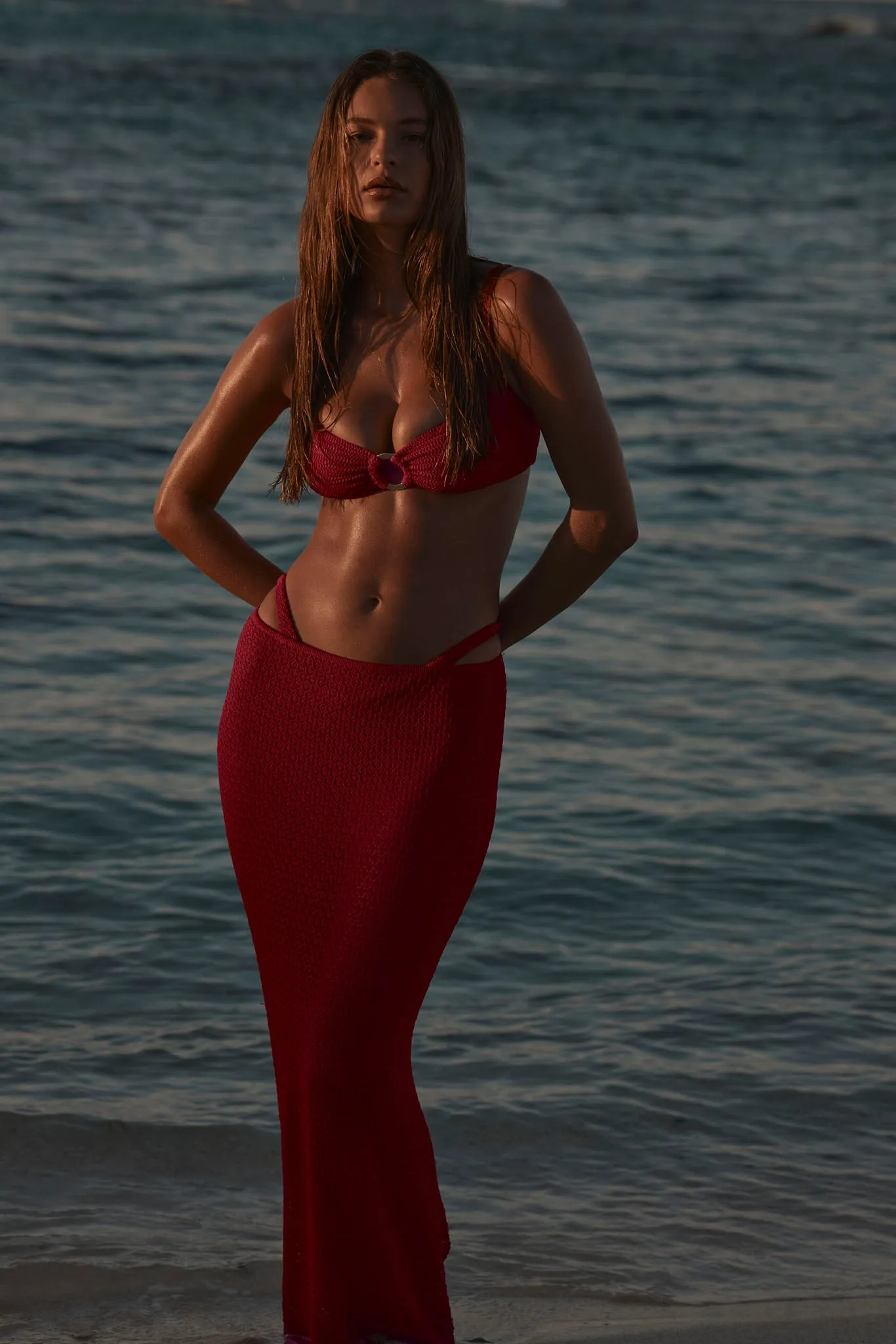 Barbuda Top - Cherry Crinkle sold by Monday Swimwear product image thumbnail 2