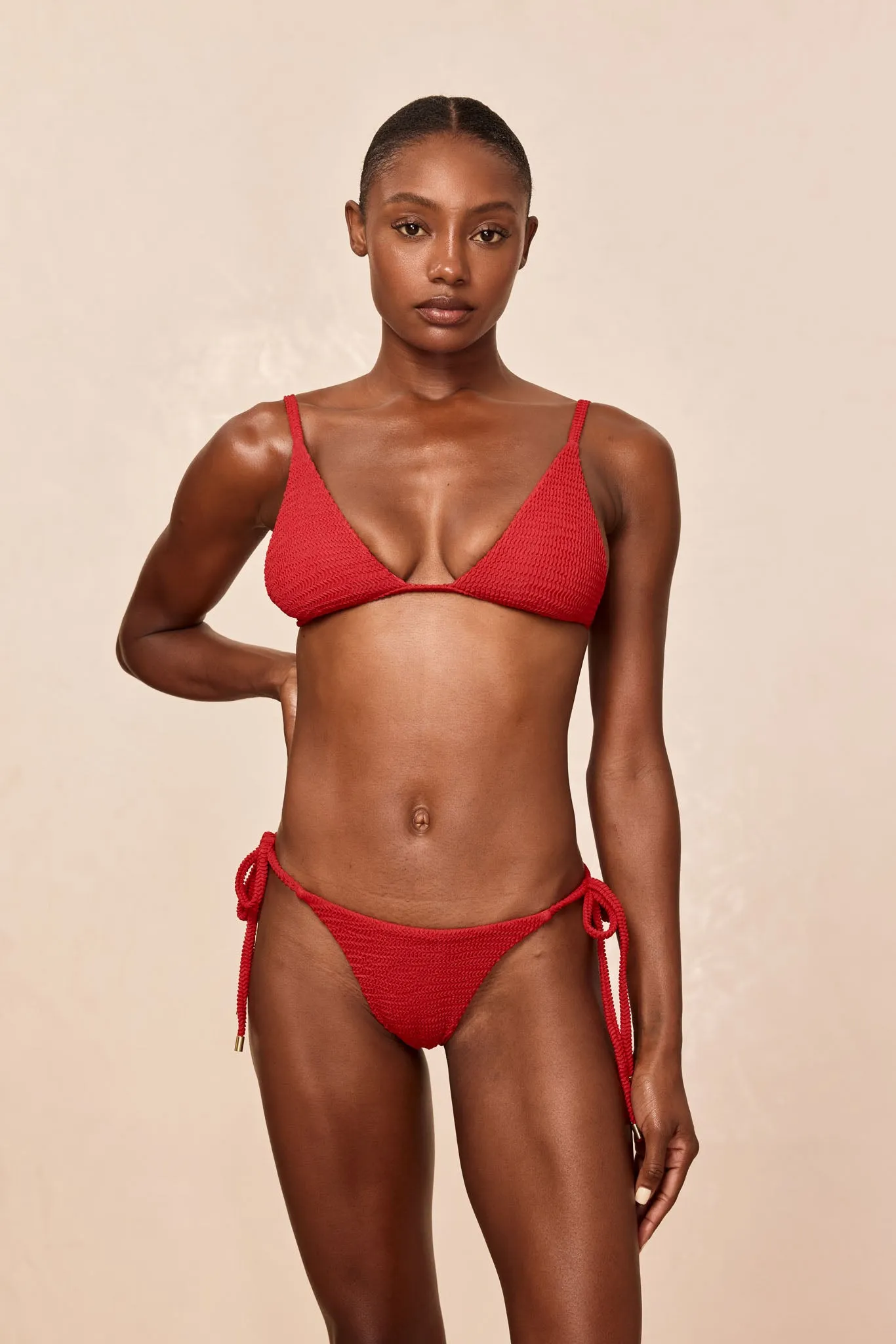 Palma Bottom - Cherry Crinkle sold by Monday Swimwear product image thumbnail 2