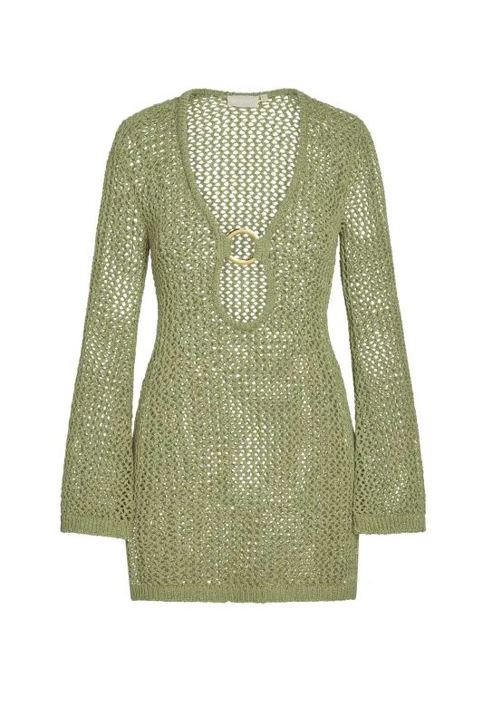 Montego Mini Dress - Avocado Petit Crochet sold by Monday Swimwear