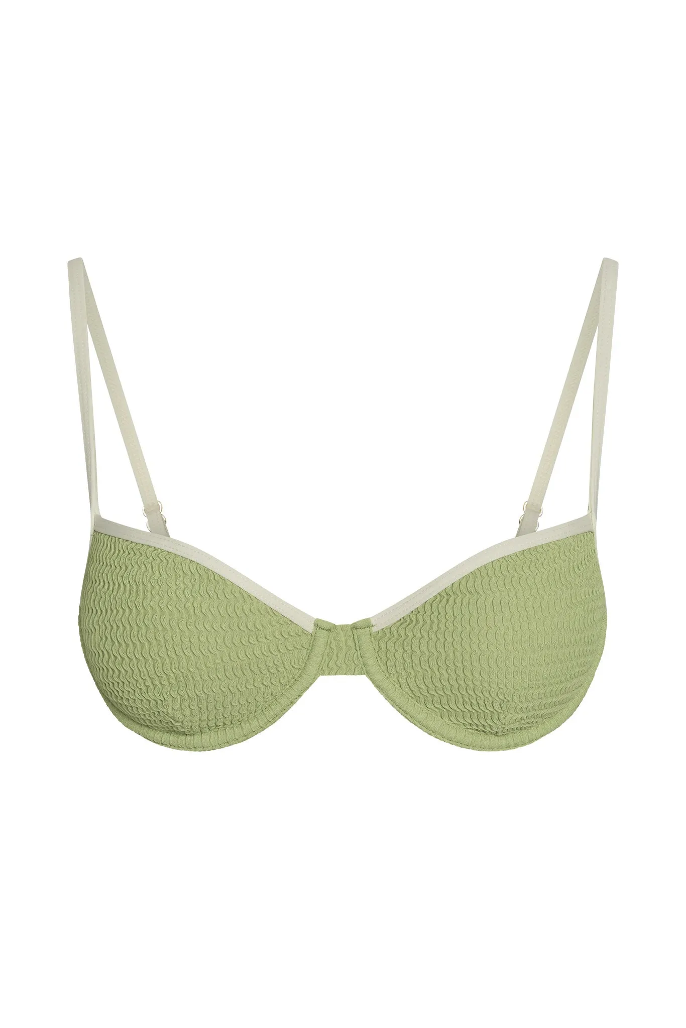Capri Top - Avocado/Ivory Crinkle sold by Monday Swimwear