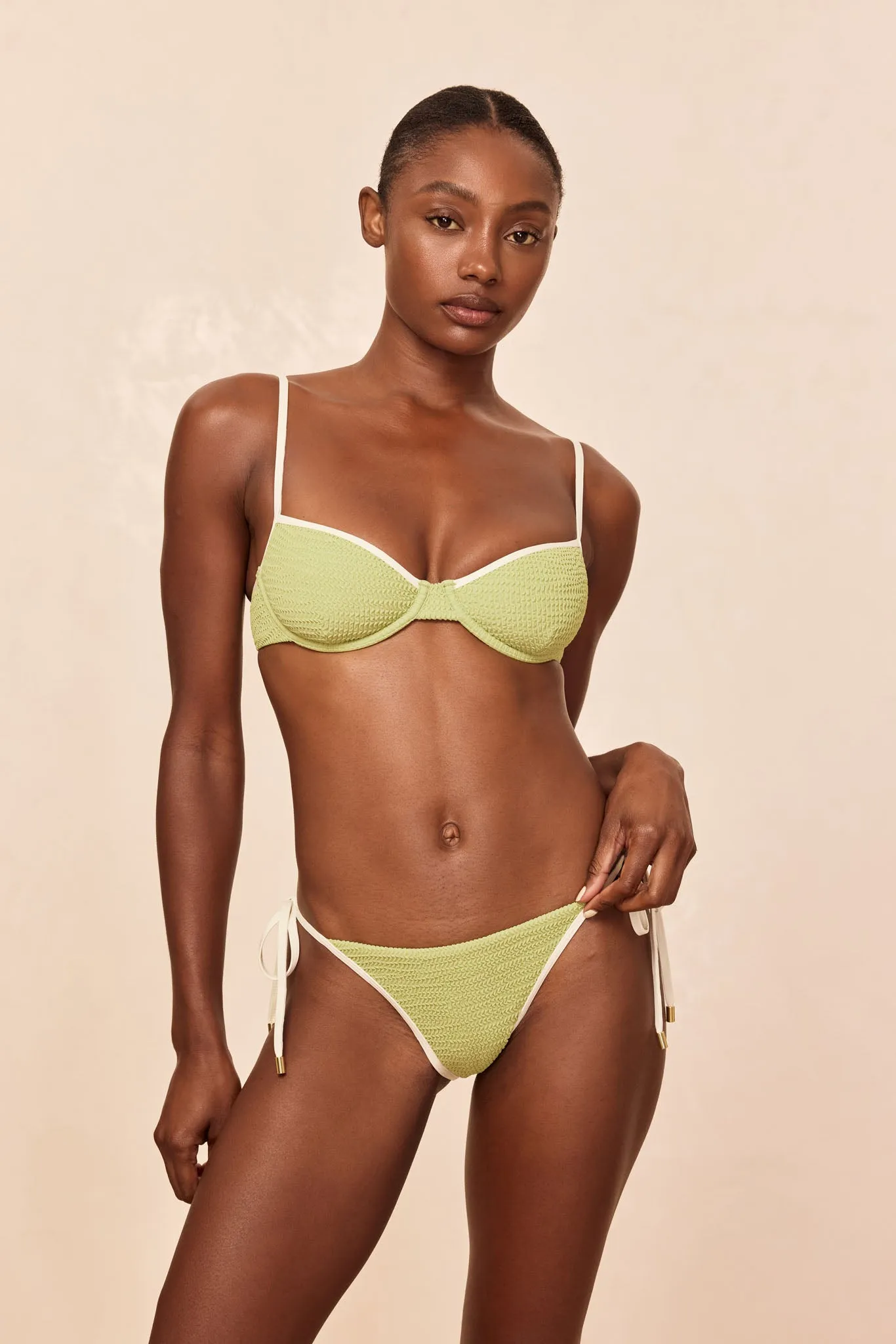 Capri Top - Avocado/Ivory Crinkle sold by Monday Swimwear product image thumbnail 4