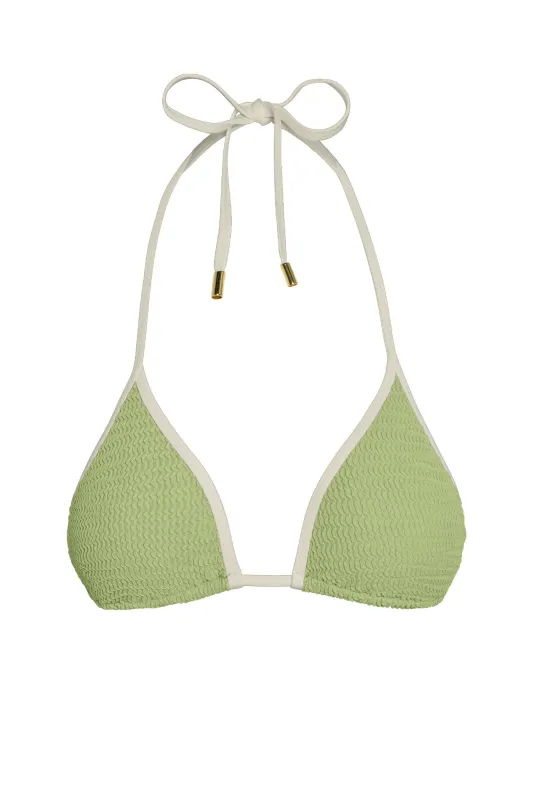 Palma Top Colorblock - Avocado Crinkle sold by Monday Swimwear