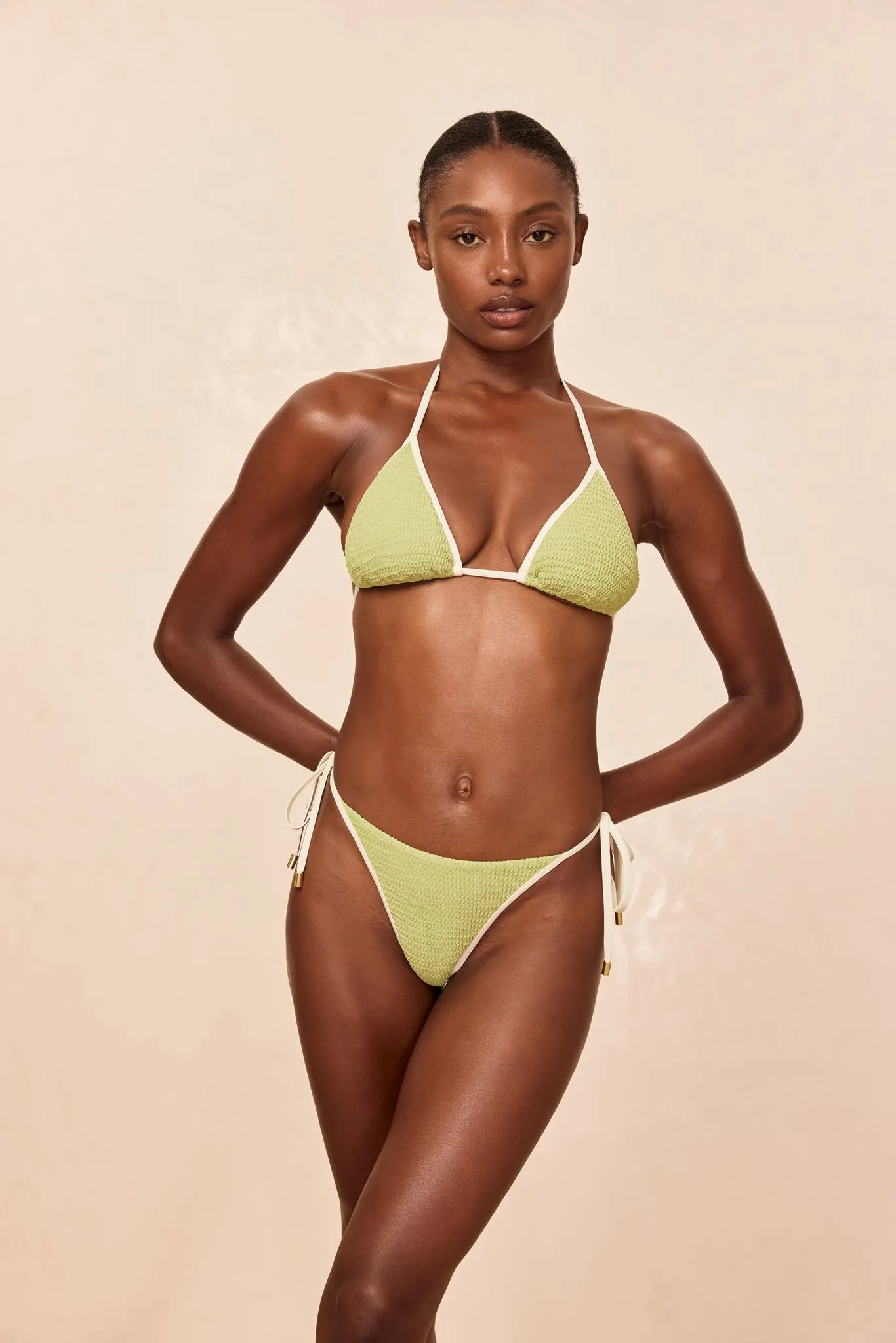 Palma Top Colorblock - Avocado Crinkle sold by Monday Swimwear product image thumbnail 5
