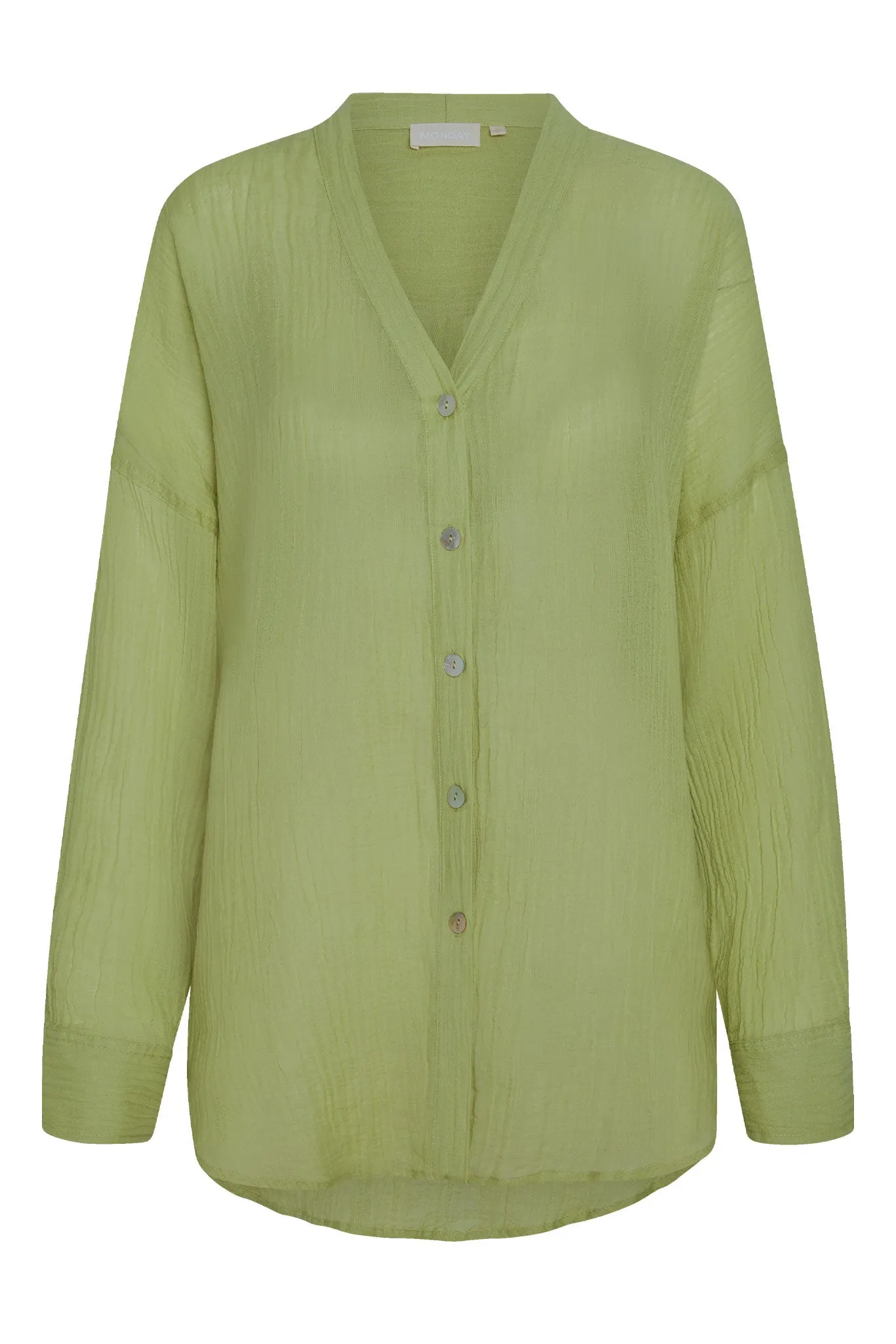 Barcelona Tunic - Avocado Crinkle Linen sold by Monday Swimwear