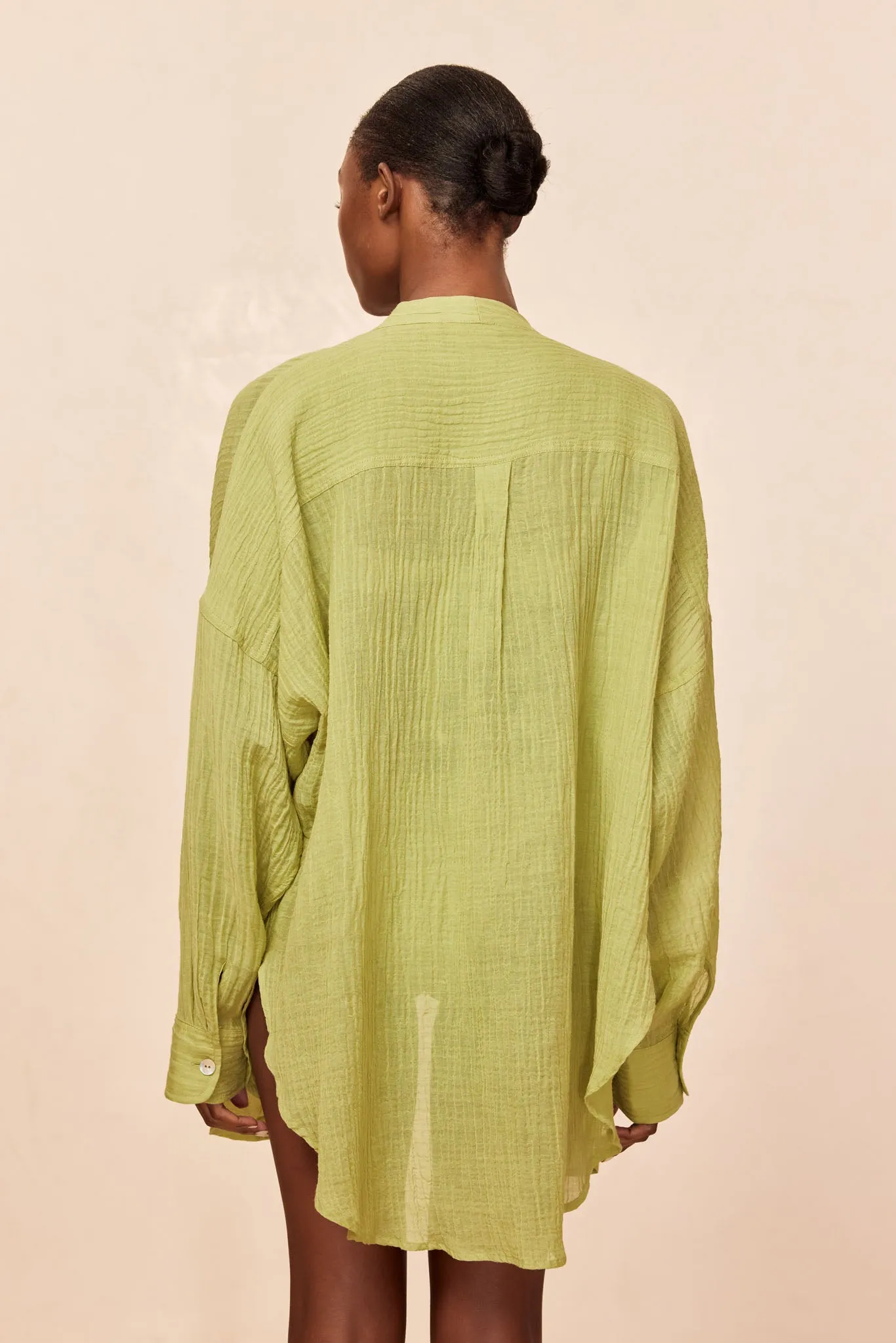 Barcelona Tunic - Avocado Crinkle Linen sold by Monday Swimwear product image thumbnail 3