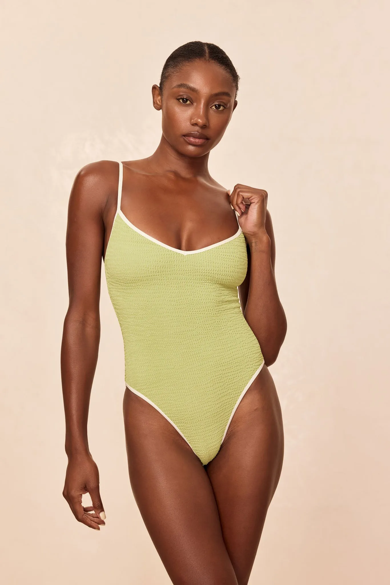 Ravello One Piece - Avocado Crinkle sold by Monday Swimwear product image thumbnail 5