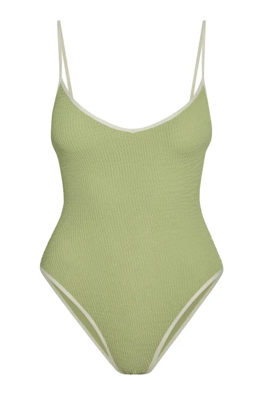 Ravello One Piece - Avocado Crinkle sold by Monday Swimwear