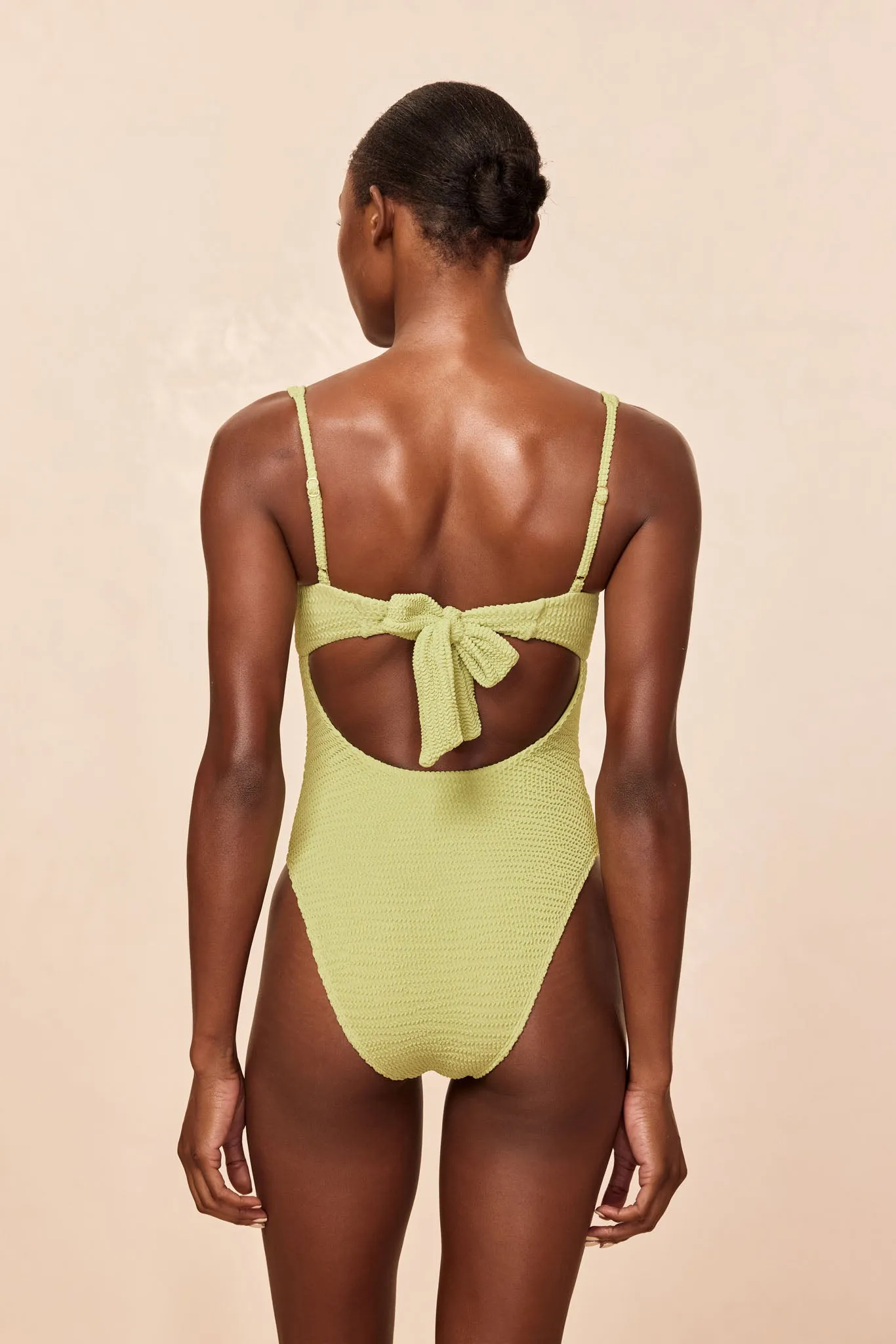 Clovelly One Piece - Avocado Crinkle sold by Monday Swimwear product image thumbnail 4