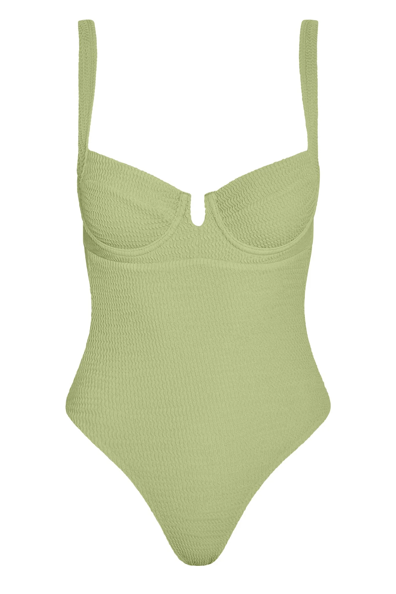 Clovelly One Piece - Avocado Crinkle sold by Monday Swimwear