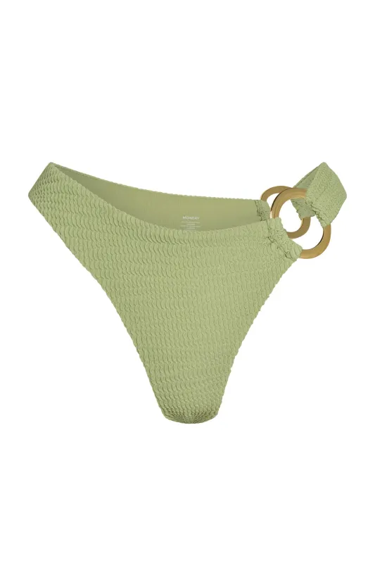 Bronte Bottom - Avocado Crinkle sold by Monday Swimwear