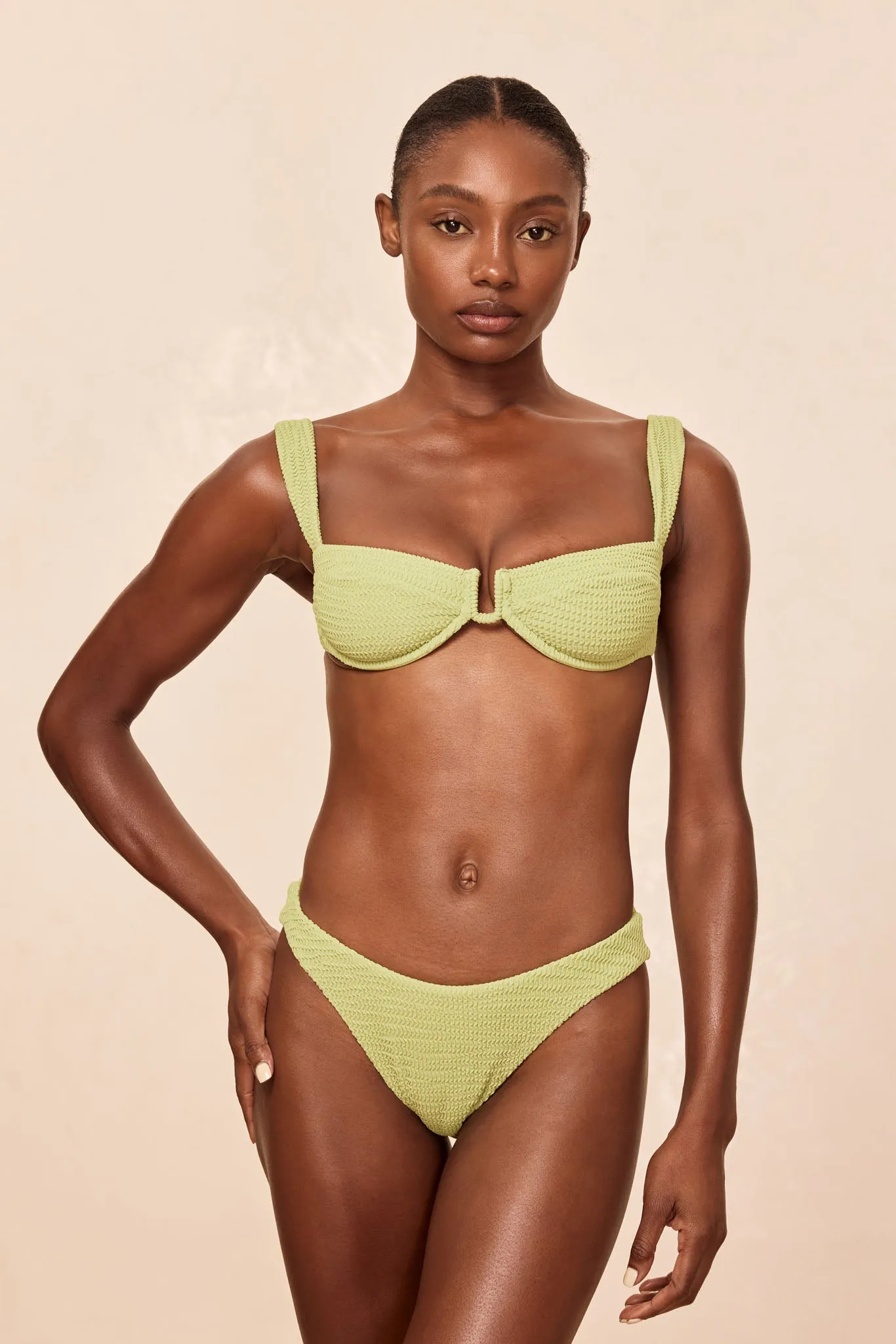 Cala Roja Top - Avocado Crinkle sold by Monday Swimwear product image thumbnail 5