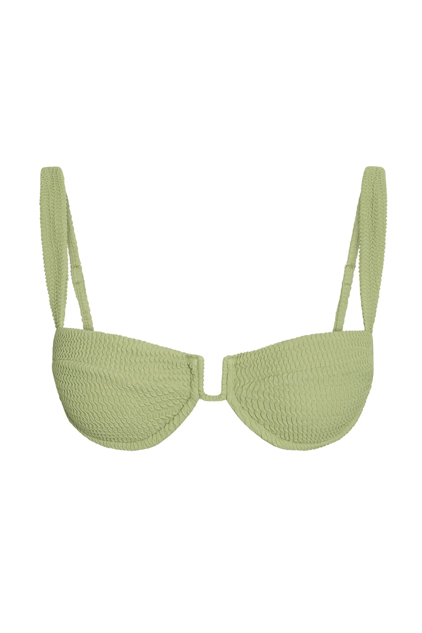 Cala Roja Top - Avocado Crinkle sold by Monday Swimwear