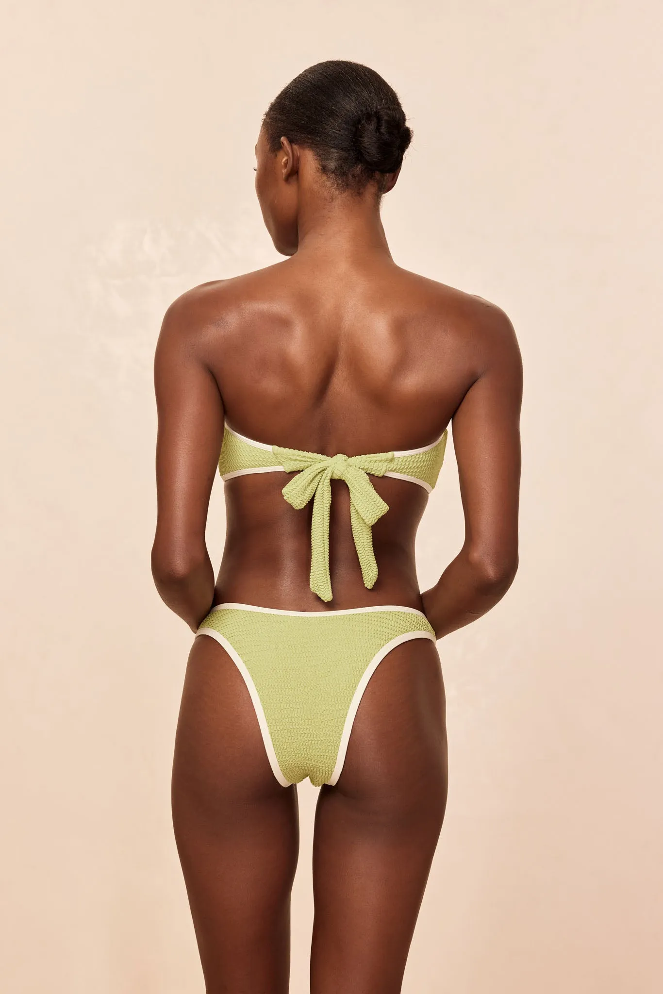 Costa Rica Top - Avocado/Ivory Crinkle sold by Monday Swimwear product image thumbnail 5